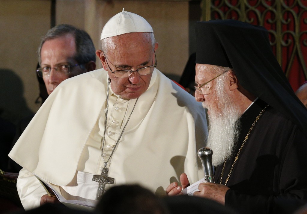 Pope Francis and Ecumenical Patriarch Bartholomew attend ecumenical celebration in Church of the Holy Sepulcher in Jerusalem