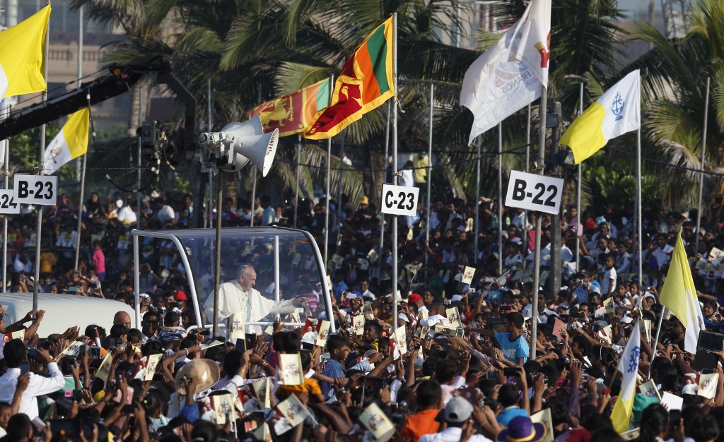 Pope Francis celebrates canonization Mass of St. Joseph Vaz in Colombo, Sri Lanka