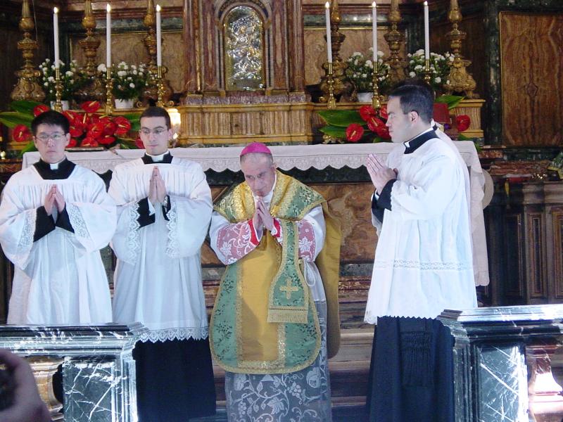 His Excellency Archbishop Luigi De Magistris celebrates Sunday Mass at  Church of Gesu e Maria
