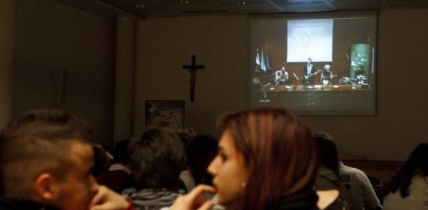 Young people watch rock concert sponsored by Pontifical Council for Culture