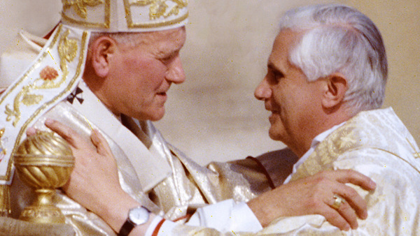 POPE GREETS CARDINAL JOSEPH RATZINGER