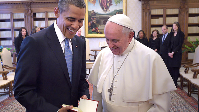 Obama with Pope Francis