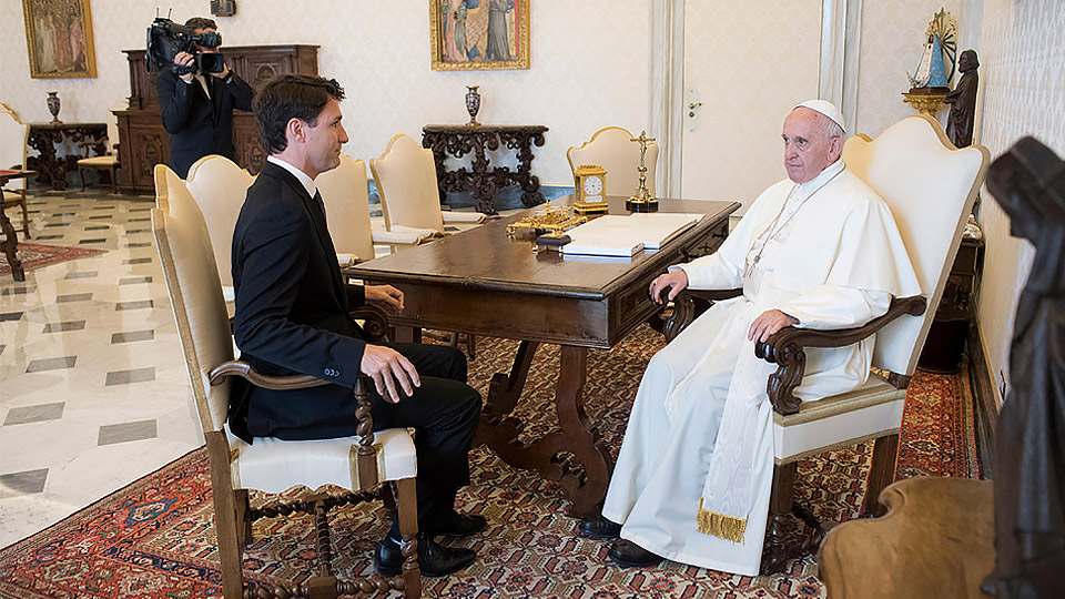 Pope Francis meets with Canadian Prime Minister Justin Trudeau