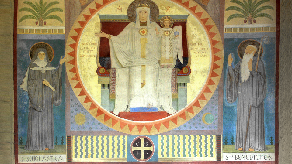 Mural of St. Benedict and St. Scholastica