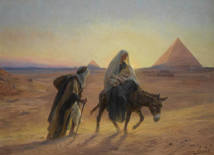 Flight into Egypt by Eugène Girardet (1850-1907)