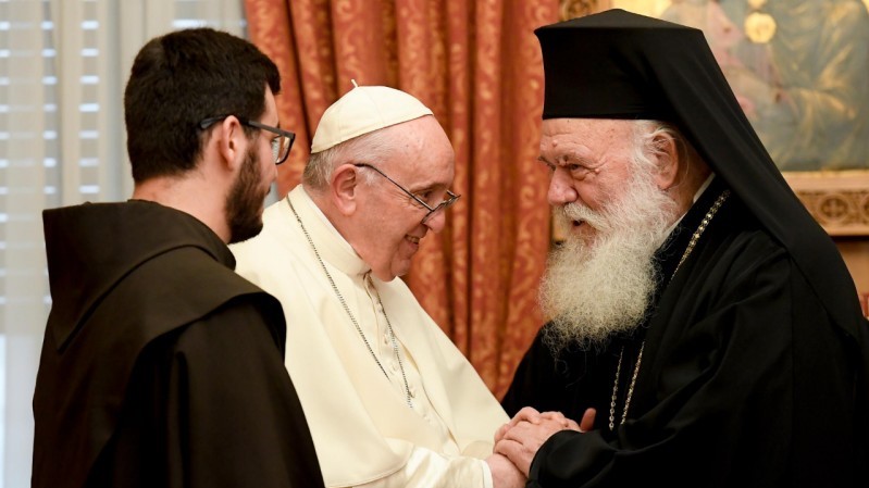 Pope Francis in Greece: Meeting with His Beatitude Hieronymos II