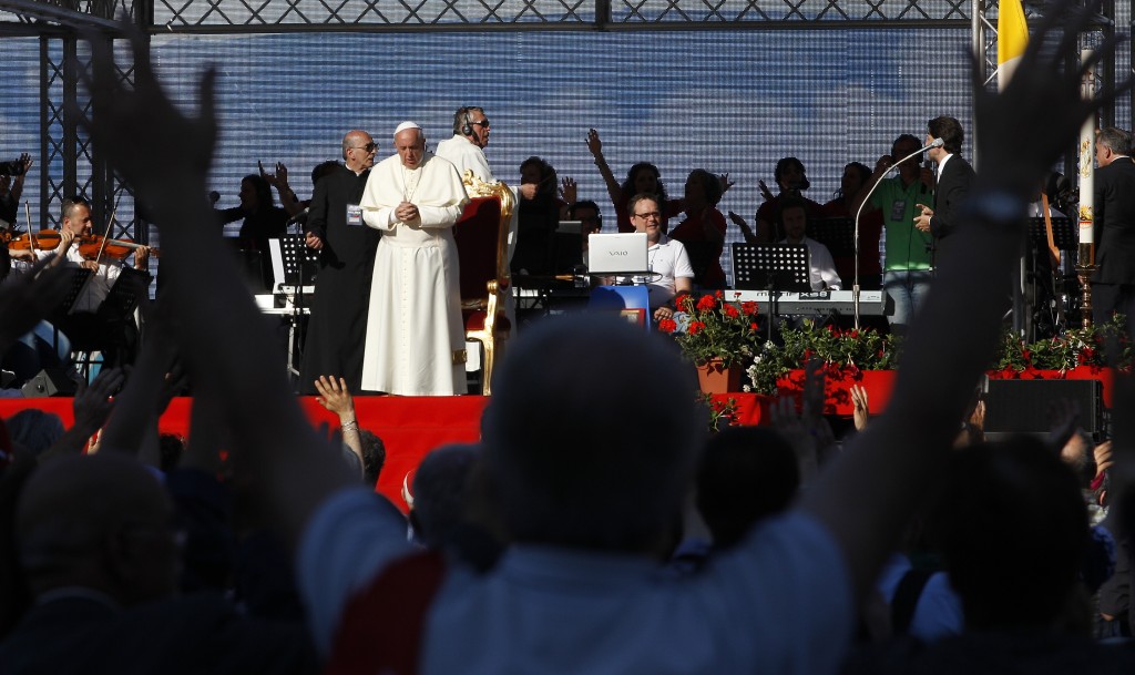 Pope Francis leads encounter with Catholic charismatics at Olympic Stadium in Rome