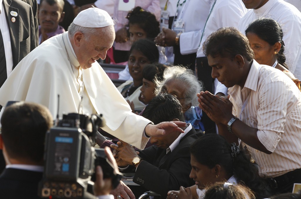Pope Francis celebrates canonization Mass of St. Joseph Vaz in Colombo, Sri Lanka