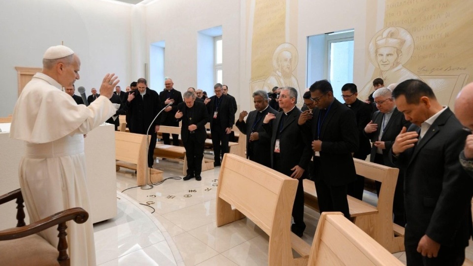教宗良十四世在耶穌聖心堂與慈幼會團體會晤